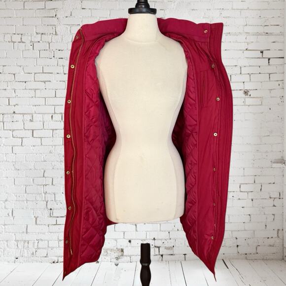 Juicy Couture Vintage Y2K Red Down Puffer Jacket Parka Coat Sz L Puffed Sleeve - Picture 7 of 11